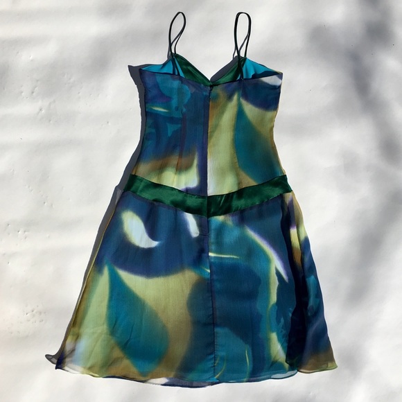 Mica Blue and Emerald Green Cocktail Dress - Picture 5 of 7